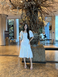 Vestido cambraia off com aviamentos - comprar online