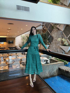 Vestido verde esmeralda 3 marias - loja online