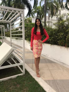 vestido manga bufante e saia bordada - comprar online