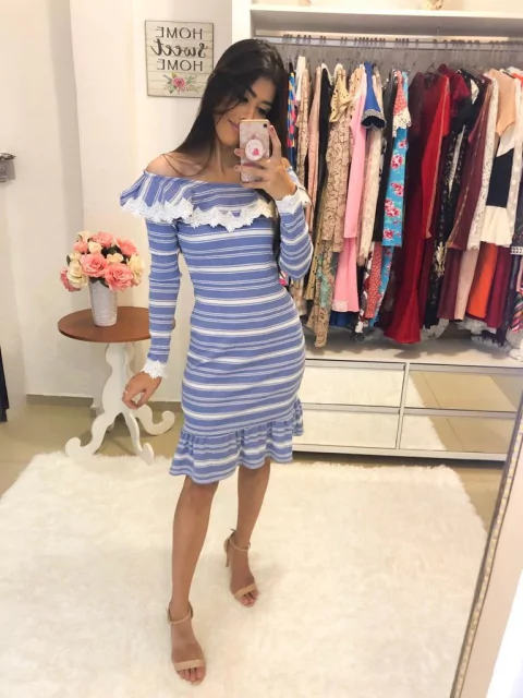 Vestido Listrado Camisaria