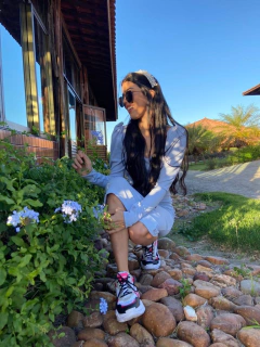 Azul tubinho com manga longa bufante na internet