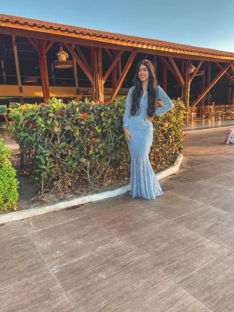 Azul Longo Transpassado Sereia