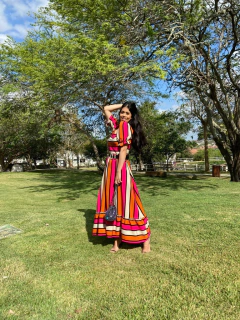 Vestido Listrado Longuete - loja online