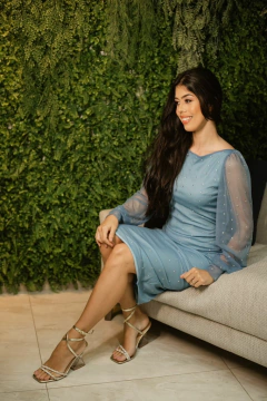 Azul Tubinho Todo em Pedrarias na internet