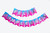Banderín Feliz Cumpleaños degrade con letras plateadas