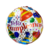 Globo Feliz Cumple rojo con bonetes y cupcakes 15cm
