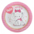 Plato Feliz Cumple elefante rosa X 6
