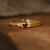 Anel Princess Rubi Ouro Amarelo