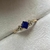 Anel Square Safira Azul Ouro Amarelo