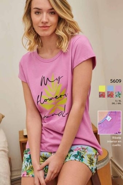 PIJAMA DE DAMA MANGA CORTA CON ESTAMPA - EMMY - ART: 5609