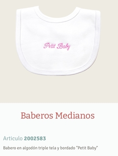 BABEROS DE BEBE MEDIANOS BORDADO PACK X 6 - MIBES - ART. 2583