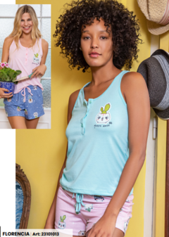 PIJAMA EN MODAL C/CARTERA SHORT ESTAMPADO - BIANCA SECRETA - ART. 1013
