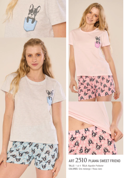 PIJAMA DE DAMA M/CORTA SWEET FRIEND T.1/4 - MARIENE - ART. 2510 - comprar online
