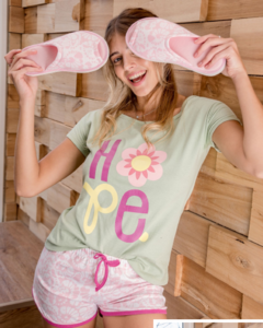 PIJAMA DE DAMA M/CORTA TALLE COMUN Y ESPECIAL - EMMY - ART. 6217