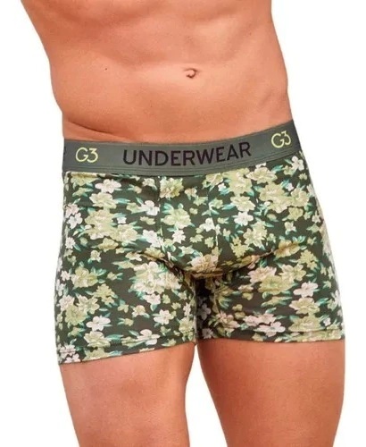 BOXER HOMBRE ALG&LYCRA ESTAMPADO FLORA - G3 - ART. 3232