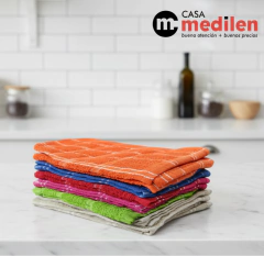 REPASADOR TOALLA CUADROS CHICOS POR DOCENA - FIRVER - ART. 965