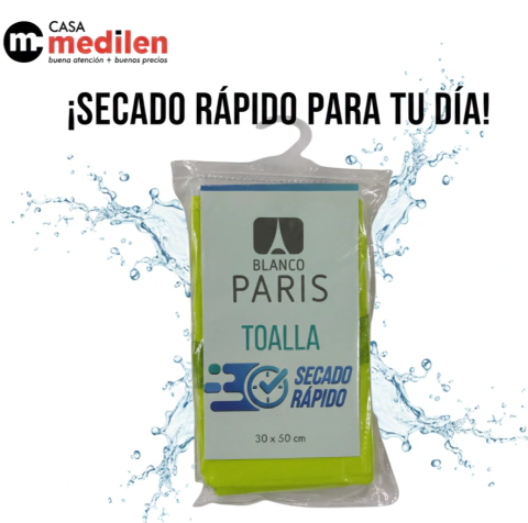 TOALLITAS LISAS SECADO RÁPIDO 30X50 - BLANCO PARIS -ART. 6214