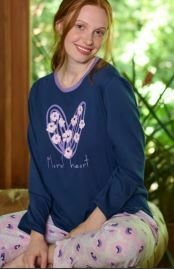 PIJAMA DE DAMA FLORAL HEART MANGA LARGA - MARIENE - ART. 2404 - comprar online