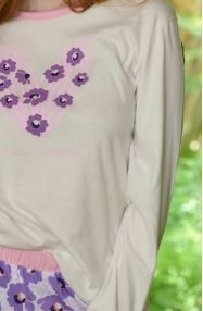 PIJAMA DE DAMA FLORAL HEART MANGA LARGA - MARIENE - ART. 2404 en internet