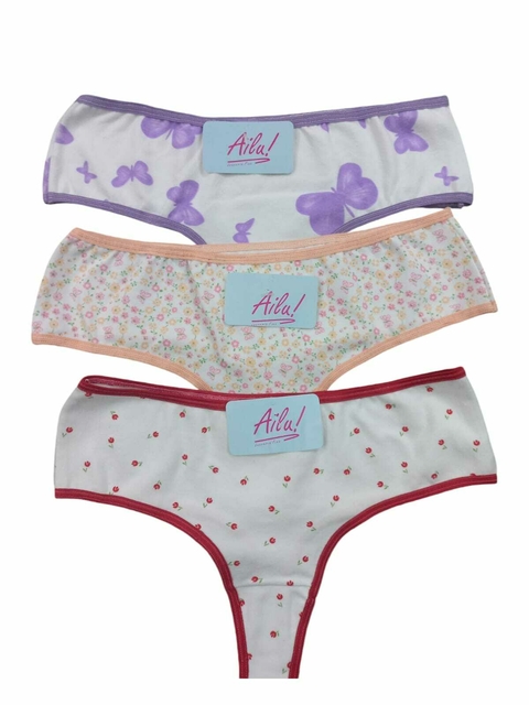 CULOTTE LESS ALGODON Y LYCRA ESTAMPADO - AILU - Art. 188