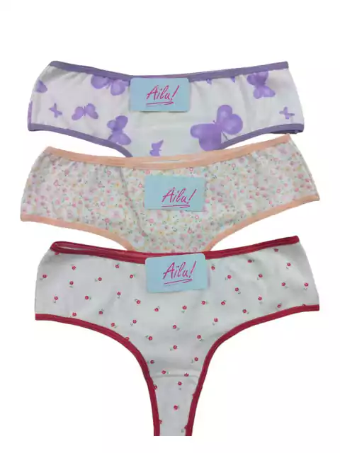 CULOTTE LESS ALGODON Y LYCRA ESTAMPADO - AILU - Art. 188