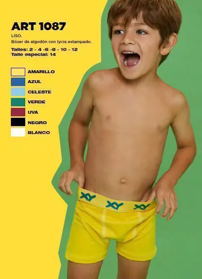 BOXER DE NIÑO ALG&LYC LISO - XY - ART. 1087