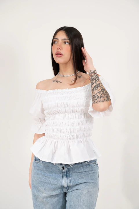 ANIMA BLUSA POPLIN NIDO MANGA CORTA