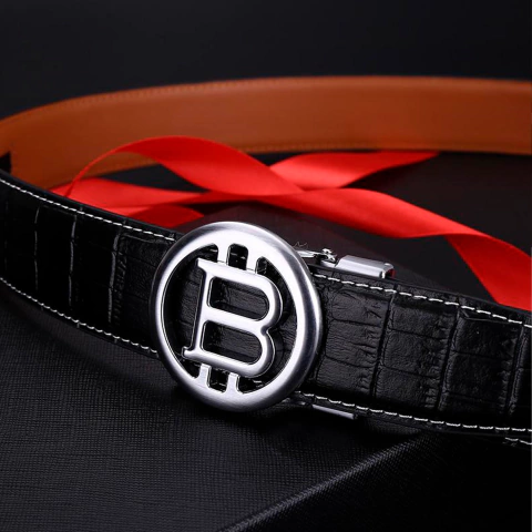 Cinturon Bitcoin Trader Big Boss Tiburon - Plateado