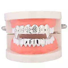 Parrilla Dientes Grillz Strass Colmillos Plata - comprar online