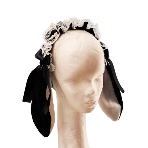 Vincha Orejas Lolita Orejas Largas Negro Blanco