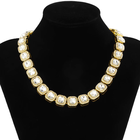 Cadena Cubana Piedra Strass Dorada Hip Hop Trap 52 - 20 inch - buy online