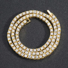 Cadena Tennis Piedra Strass Dorada Plateada Hip Hop Trap 51 3mm - 18 Inch - comprar online