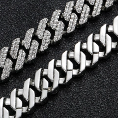 Cadena Cubana con Strass Iced Out Rhinestone Style 10 - 18 inch - online store