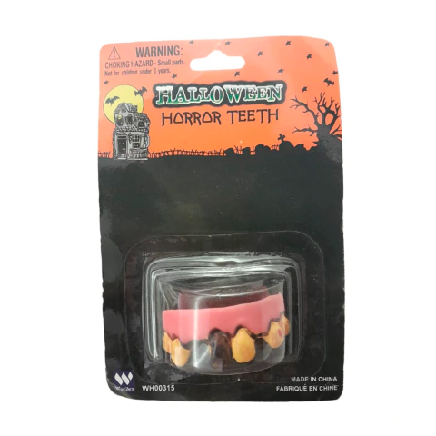 Dientes Grilz Halloween Dentadura Rota Amarilla