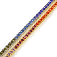 Cadena Tennis Piedra Strass Dorada Plateada Hip Hop Trap 50 - 18 Inch - tienda online