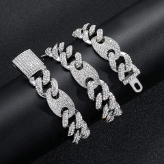 Cadena Cubana con Strass Diamond Rhinestone Style 3 - 24 inch - tienda online