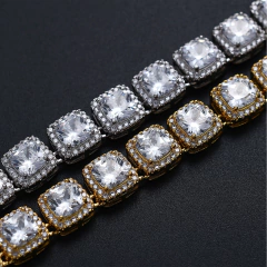 Cadena de strass cuadrada con Strass ZIRCON -24 inch - Baño oro 14 kl - u$120 - MOD11 - tienda online