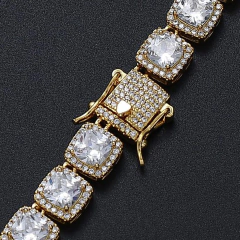 Imagen de Cadena de strass cuadrada con Strass ZIRCON -24 inch - Baño oro 14 kl - u$120 - MOD11