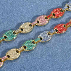 Cadena Cubana con Strass Pig Nose Style 4 - 18 inch - tienda online