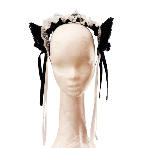 Vincha Orejas Lolita Orejas Cortas Negro blanco