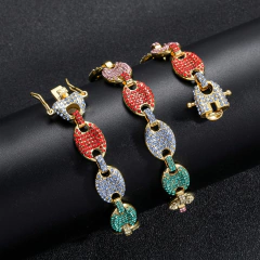 Cadena Cubana con Strass Pig Nose Style 4 - 18 inch