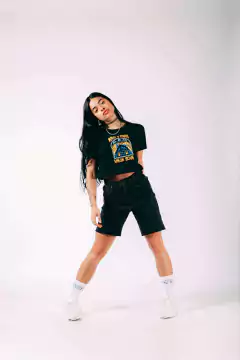 Crop Top World Is Yours Negro - comprar online