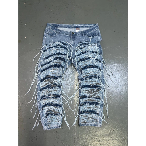 Pantalon Jean Ripped Skinny Fit Blue Talle Especial