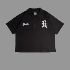 Chomba Polo Zip Negra