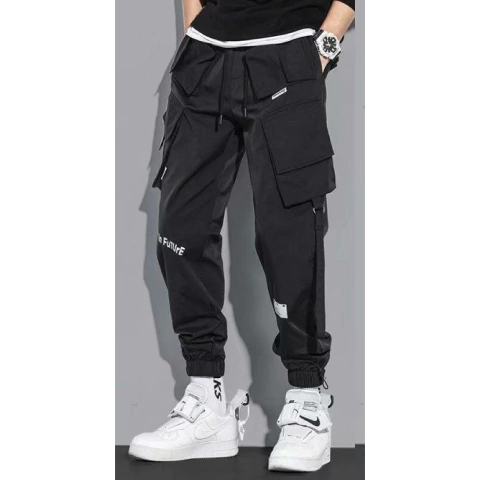 Pantalon Cargo Techwear Impermeable Negro 71