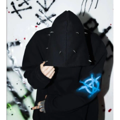 Buzo Hoodie Anarchy Azul Mod 1 Talle Único