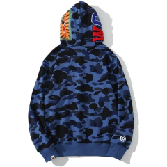 Campera Hoodie BAPE Full Zip Shark Camo Soft Blue - 220USD - comprar online