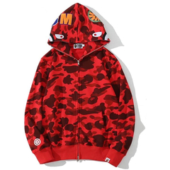 Campera Hoodie BAPE Full Zip Shark Camo Red (AAA) - 220USD
