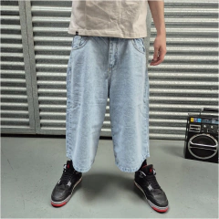 Bermuda Jean Baggy jorts 3/4 Celeste Claro - tienda online