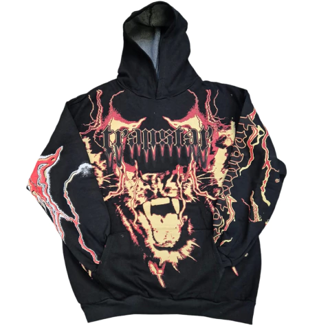 Buzo Hoodie Trapstar 2.0 Negro/Rojo